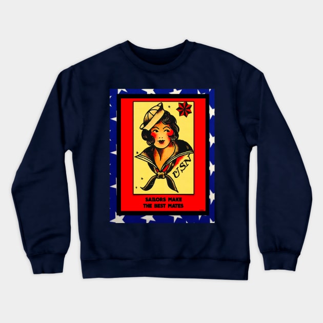 SAILORS MAKE THE BEST MATES Crewneck Sweatshirt by PETER J. KETCHUM ART SHOP